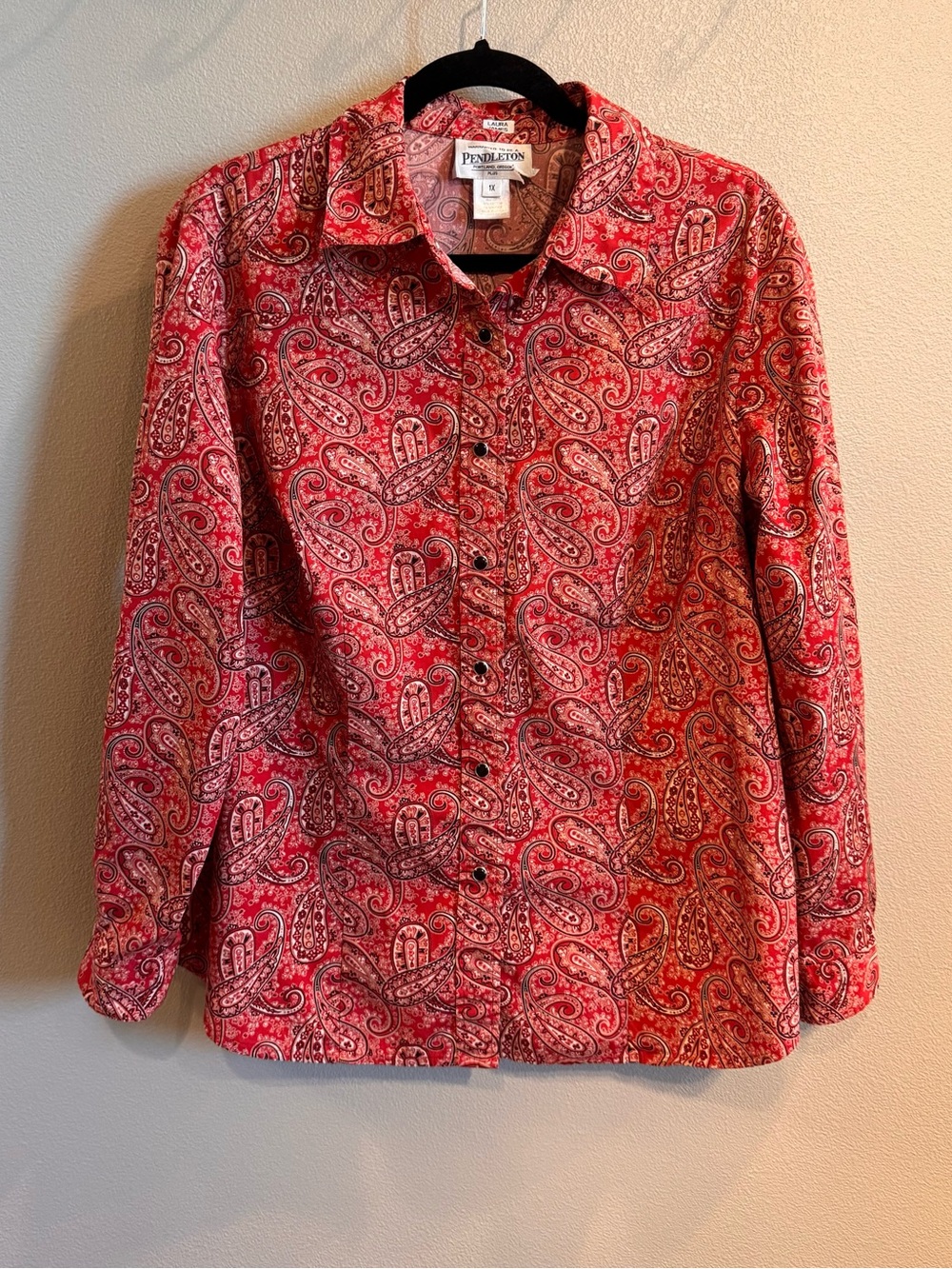 Pendleton Red Paisley Snap-Front Shirt